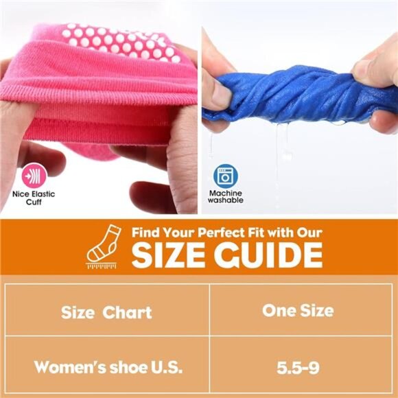 Grip Socks for Women Pilates Yoga Socks Non Slip Hospital Socks Ankle Slipper - Picture 3 of 7